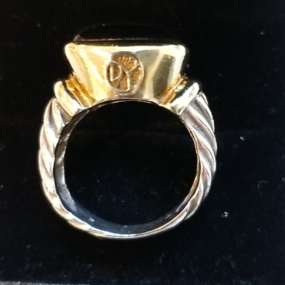 David Yurman Noblesse 14K/SS Onyx Ring 6 - Picture 6 of 11
